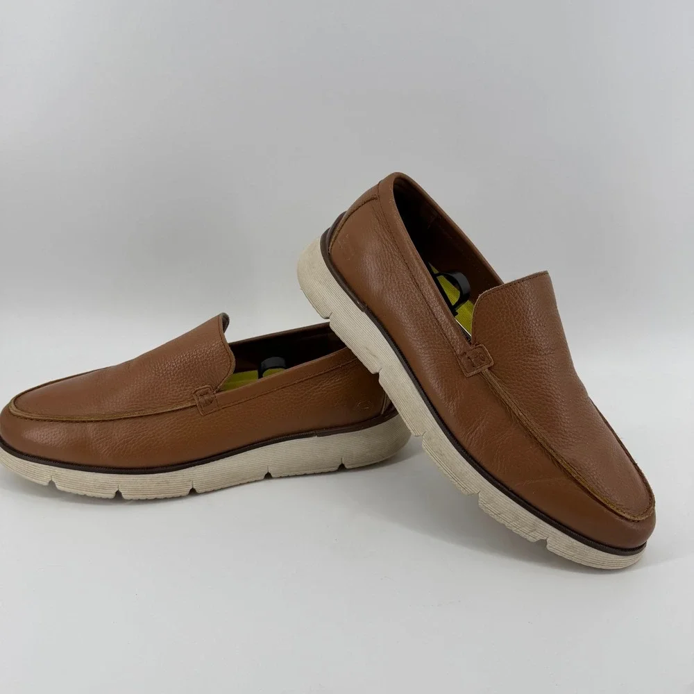 Skechers Slip-On Mens 10 Brown 205096 Leather Moc Toe Casual Loafers Comfort